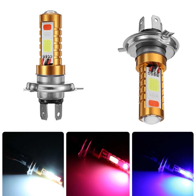 Đèn Pha Led Xe Máy H4 3 màu Siêu Sáng
