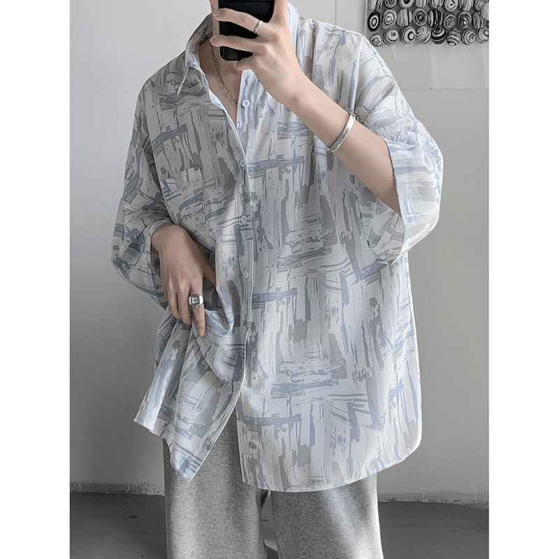 (A157) Áo sơ mi unisex họa tiết đơn giản 2 màu size M L XL (kèm ảnh thật ở cuối) | BigBuy360 - bigbuy360.vn