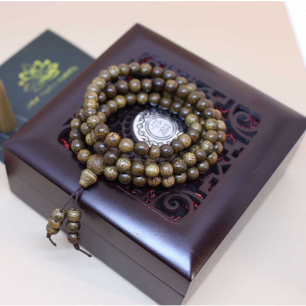 Vòng Tay Trầm Hương Chuỗi Tràng Hạt 108 6 7 8mm Trầm Tốc Việt - An Yên - Thịnh Vượng
