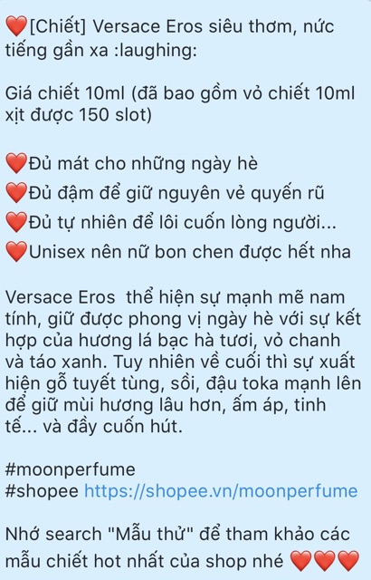 [Mẫu thử] Nước hoa Nam Versace Eros | WebRaoVat - webraovat.net.vn