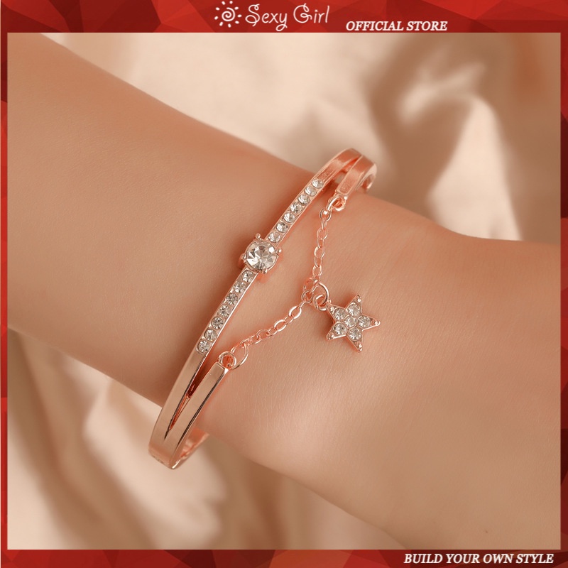 Vòng Tay Đính Đá Thời Trang Hàn Quốc Quyến Rũ Cho Nữ