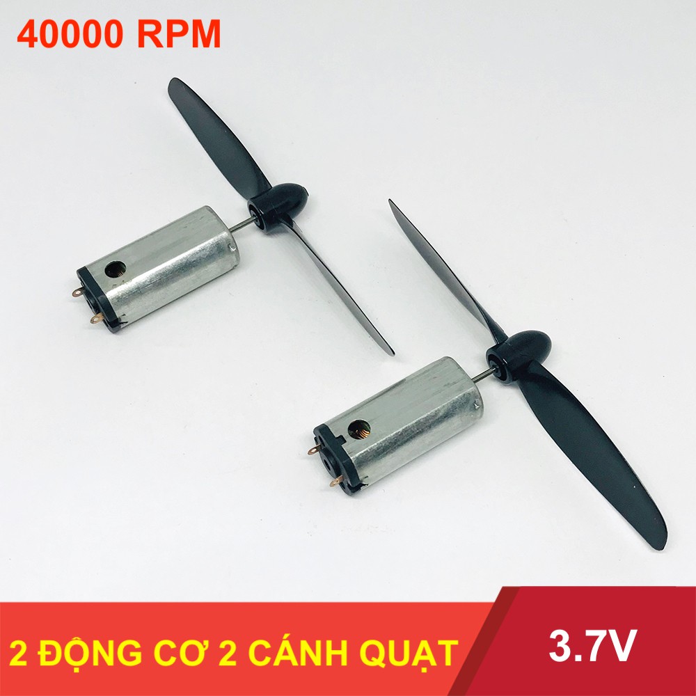 2 Động cơ mô tơ máy bay mini RC N50 kèm 2 cánh quạt trái phải 3.7V tốc độ 40000 vòng một phút - LK0104