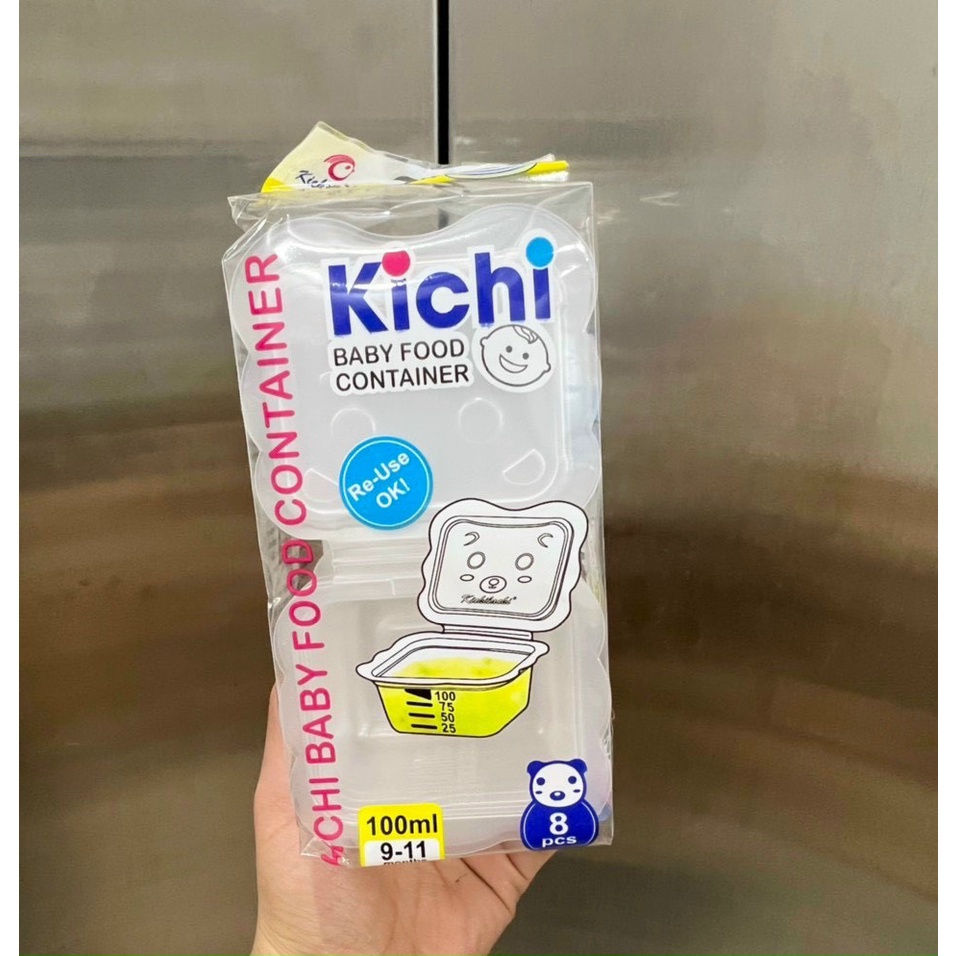 Khay trữ đông đồ ăn dặm,bảo quản thức ăn cho bé Kichilachi 50-100-150ml