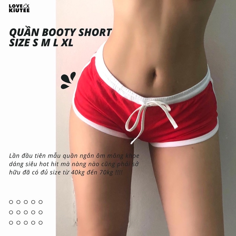 Quần Booty Short ngắn viền trắng ôm mông có size từ 40-70kg LOVEKIUTEE