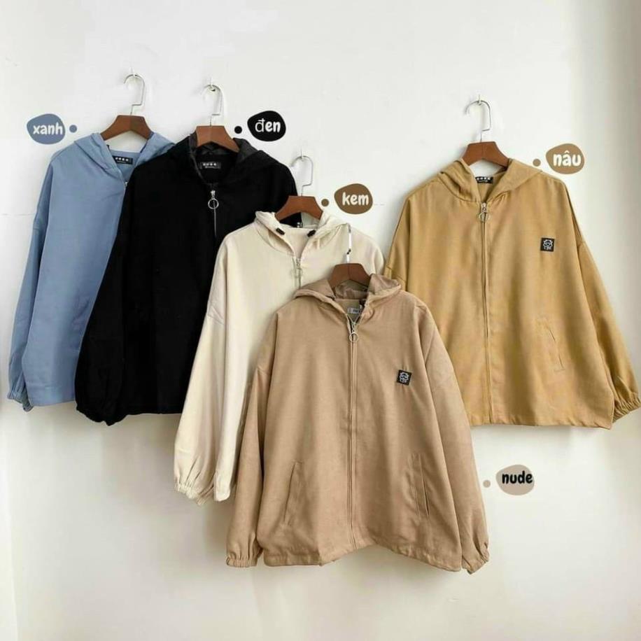 Áo khoát nữ da lộn logo nhỏ bao chất bao đẹp-A854
