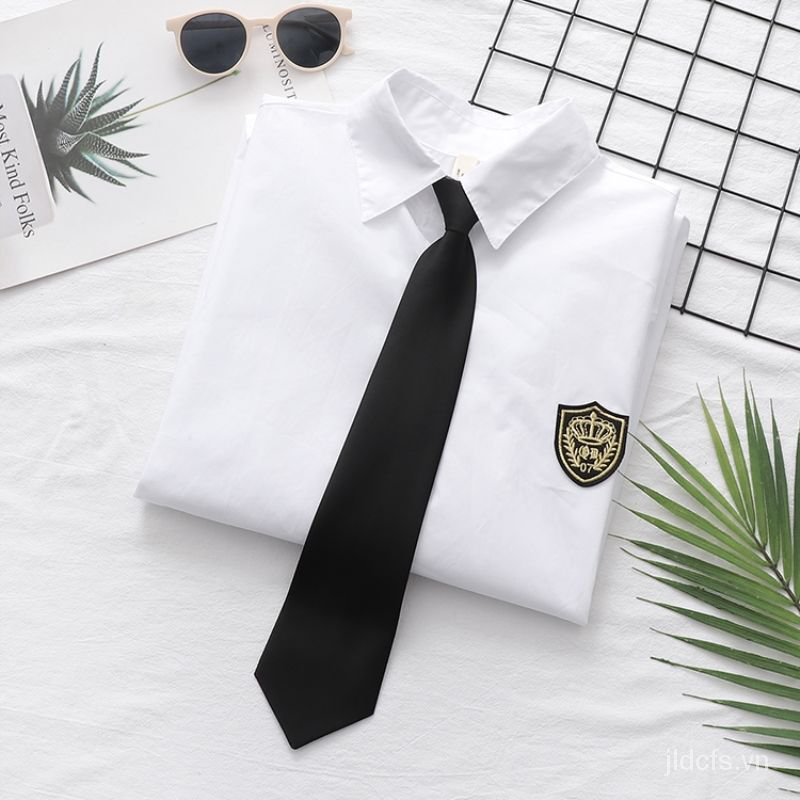 Áo Sơ Mi Trắng Tay Dài Dáng Rộng Thắt Cà Vạt Thời Trang 2020 Cho Nữ