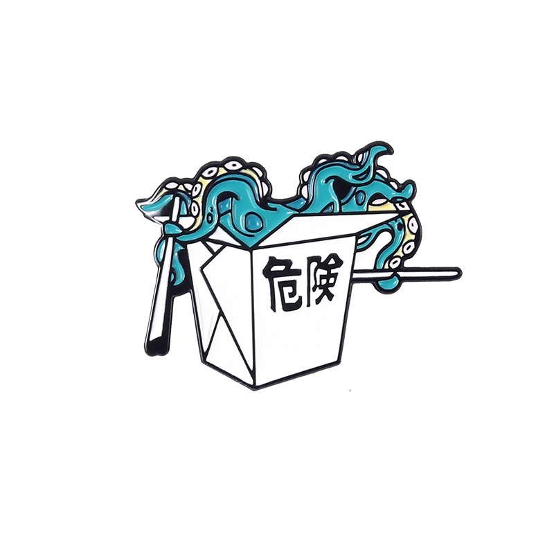 Ghim cài áo QIHE JEWELRY hình bạch tuộc đáng yêu độc đáo