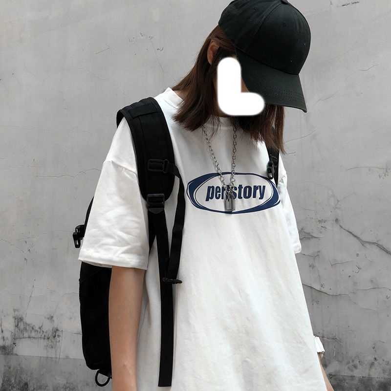 Áo Thun COZOK Tay Ngắn Dáng Rộng In Chữ Kiểu Hồng Kông Cá Tính