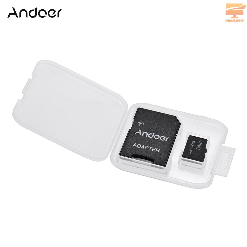 ANDOER Thẻ Nhớ Tf 64gb Class 10 + Bộ Chuyển Đổi Thẻ Tf Cho Máy Ảnh / Điện Thoại / Máy Tính