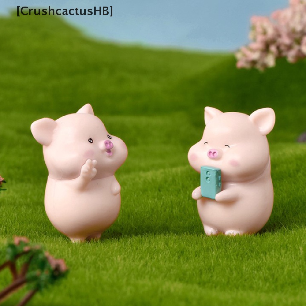 [CrushcactusHB] Set 7 Mô Hình Đồ Chơi Chú Heo Hoạt Hình Trang Trí Thu Nhỏ Bán Chạy