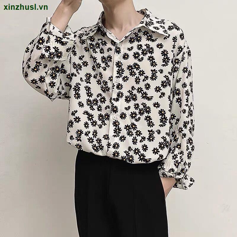 Áo Sơ Mi Tay Dài Họa Tiết Hoa Cúc Thời Trang Cho Nam
