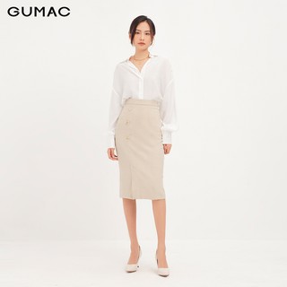 Chân váy nữ phối 3 nút GUMAC VA12121