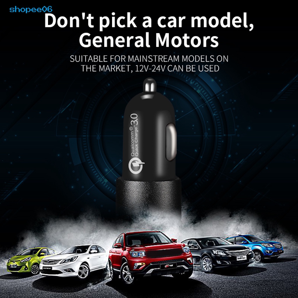 Củ sạc điện thoại hai cổng USB QC 3.0/PD Type-C cho xe hơi