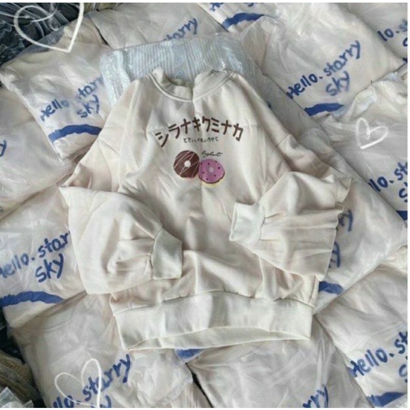 Áo Sweater Nỉ Donut Tay Bồng Form Rộng Phong Cách Ulzzang - Sayhey Clothing | BigBuy360 - bigbuy360.vn