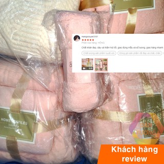 Bộ 2 khăn tắm lớn cao cấp MDT, khăn tắm lông cừu 70x140 và 35x75 lông mềm thấm hút tốt không rụng lông _CKT