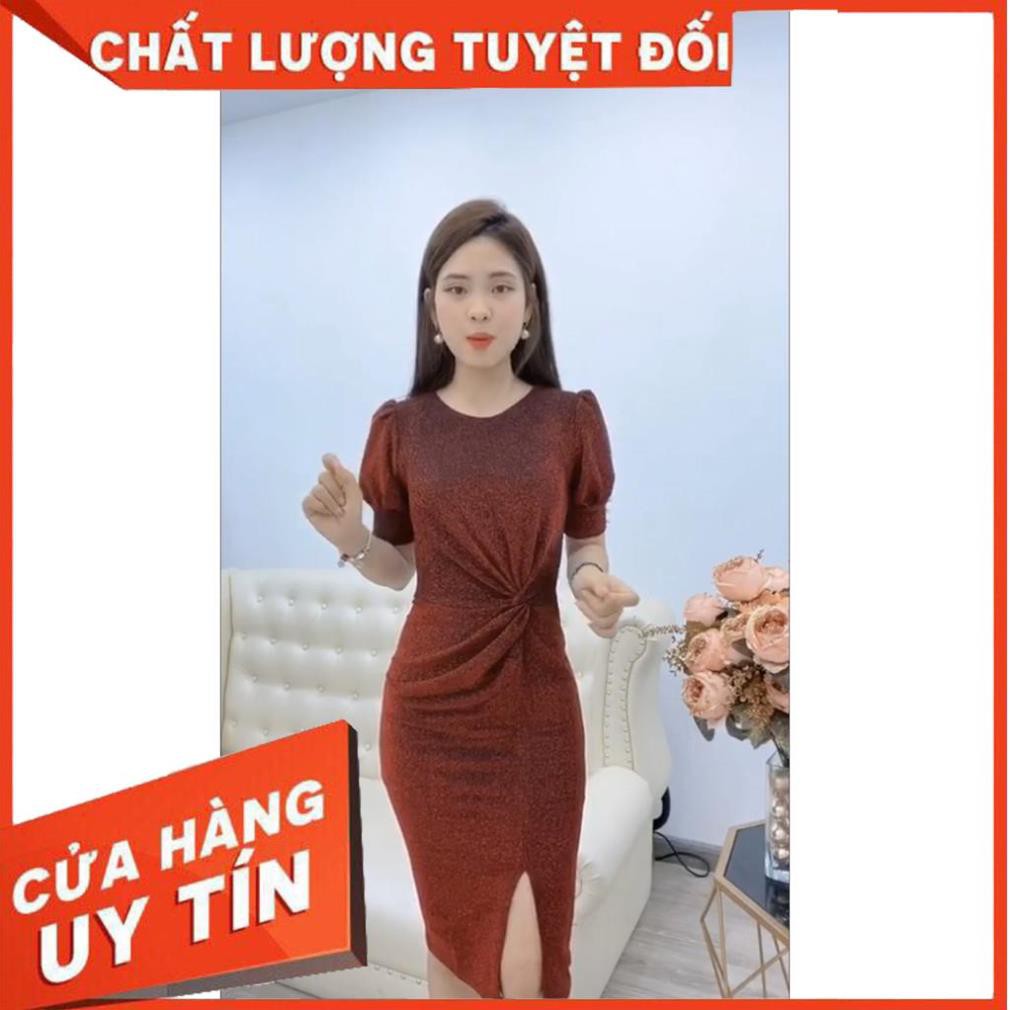 [AdodaShop] Đầm body nhũ ánh kim tay đính ngọc cao cấp V1403 Mie Design kèm ảnh thật