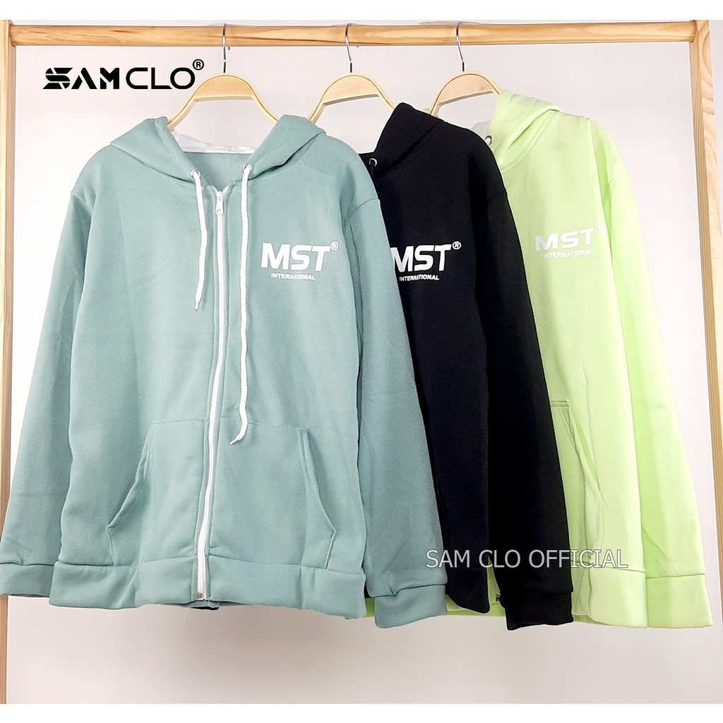 Áo khoác nỉ SAM CLO nam nữ hoodie có khóa kéo tay dài thu đông freesize dáng unisex in chữ missout