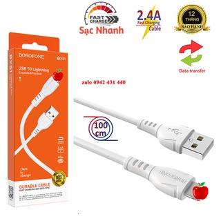 Cáp dây sạc nhanh ip 2.4a dài 1m bx51 bảo hành 1 năm