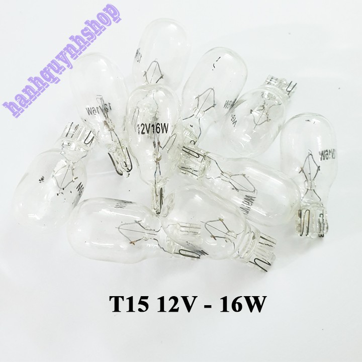 Hộp 10 Bóng Đèn T15 Đui Cắm 1 Tóc 12V 16W