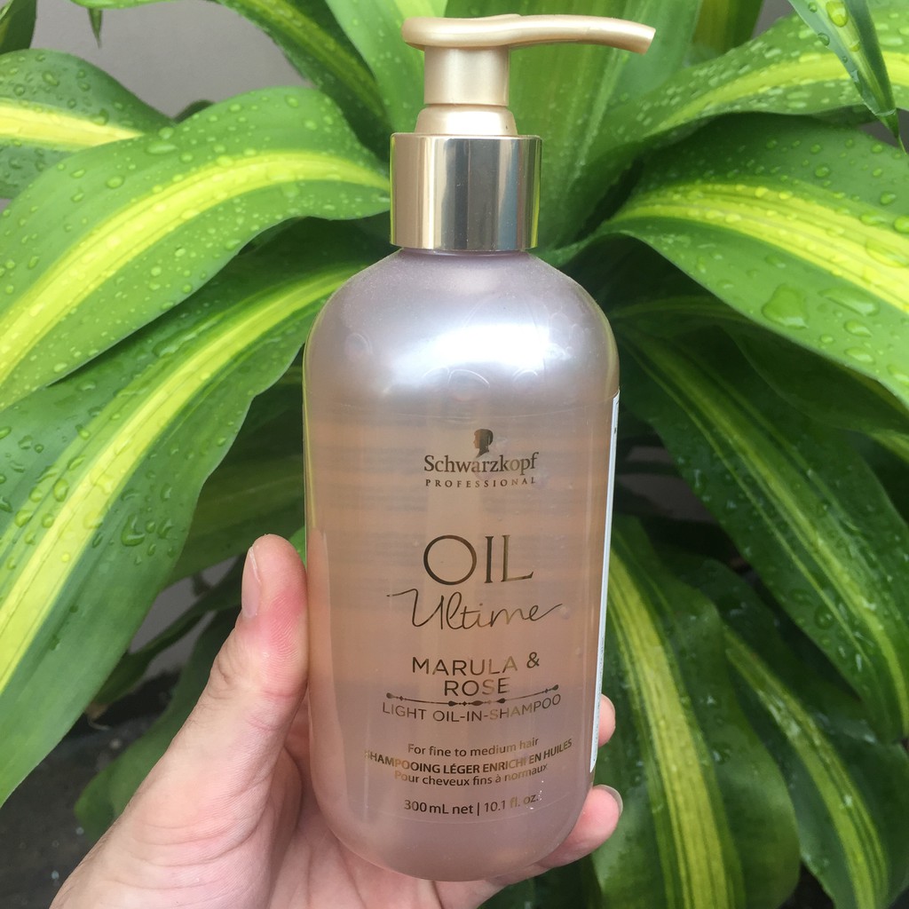 Dầu gội chăm sóc tóc (sợi mảnh đến trung bình) Schwarzkopf OIL Ultime Marula &amp; Rose Light Oil-In-Shampoo 300ml