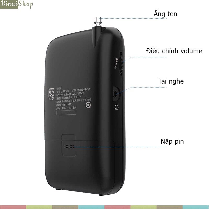 Philips TAR1368 - Đài Radio AM/FM Cổ Điển Bỏ Túi