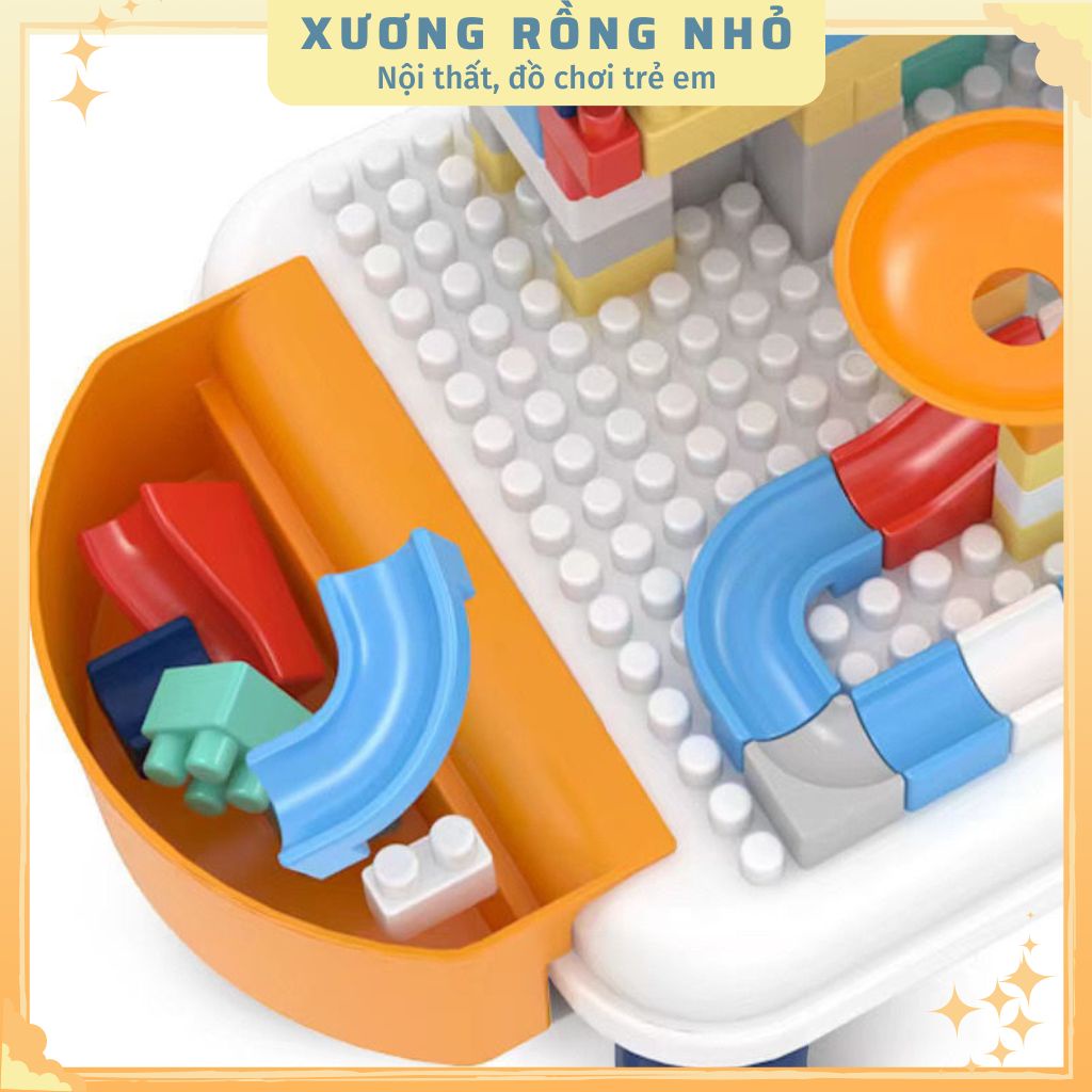 Bàn lego cho bé, lego city cầu trượt thả bóng đồ chơi trí tuệ cho bé