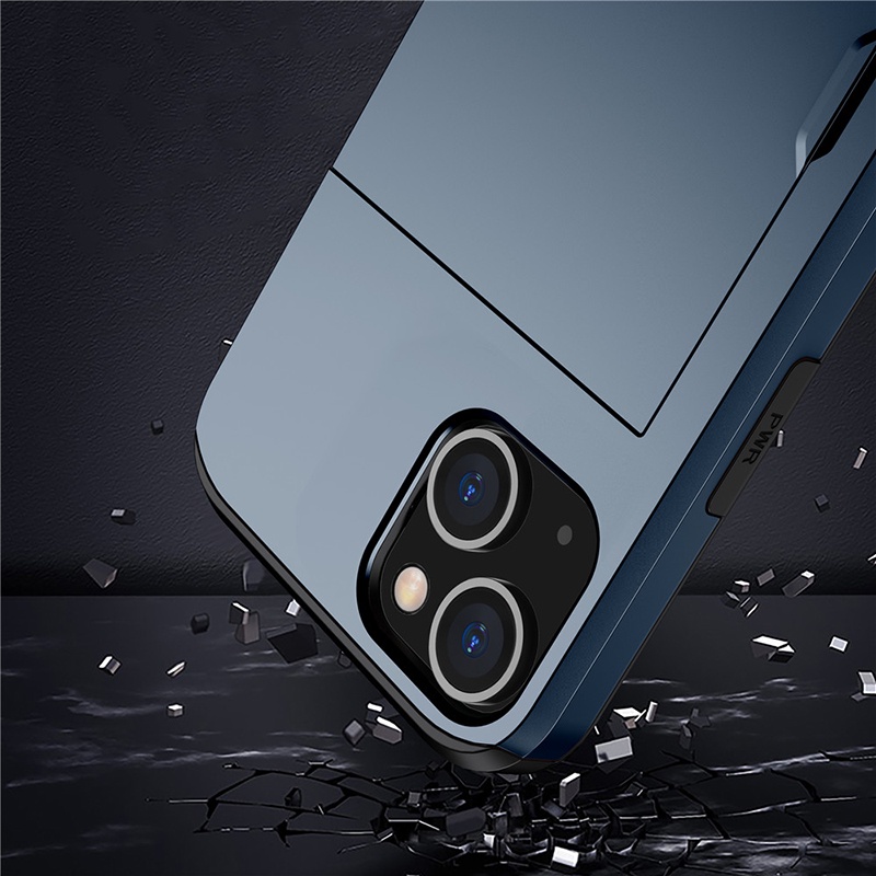 Ốp Điện Thoại Chống Sốc Có Ngăn Ví Đựng Thẻ Cho iphone 13 pro 12 mini 11 pro max