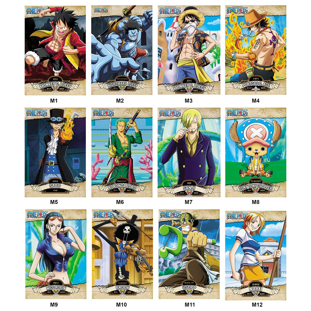 Bộ 10-30 thẻ nhân vật One Piece - khổ A5- chất giấy dày