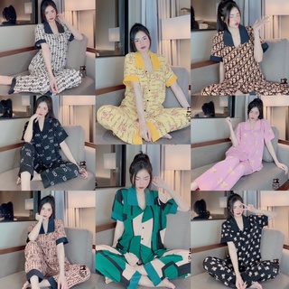 Bộ Pijama cổ sen chất lụa mango mềm mát, mịn, nhẹ + Ảnh thật