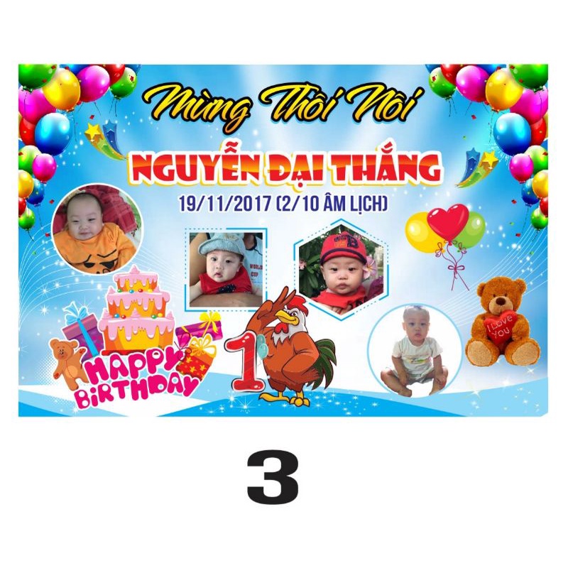 Phông trang trí sinh nhật cho bé - free thiết kế theo yêu cầu