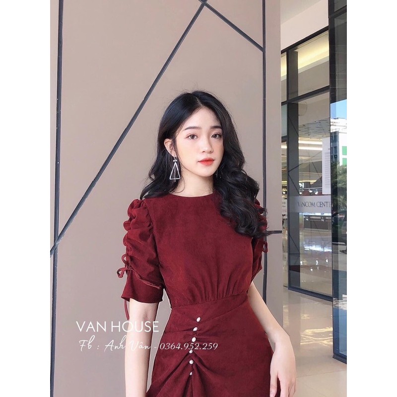 Đầm tay rút eo đính cườm #bigsize 60=>85 kg tuỳ chiều cao | BigBuy360 - bigbuy360.vn