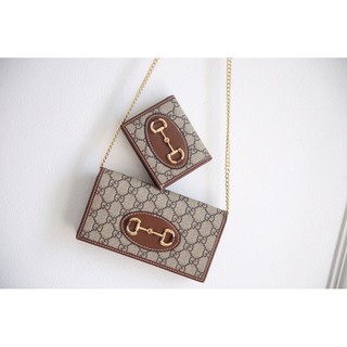 Túi đeo chéo cầm tay ví mini clutch horsebit hoạ tiết logo màu nâu fullbox có hộp