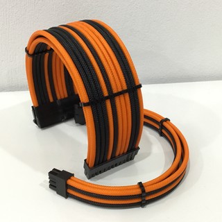 DÂY NGUỒN BỌC LƯỚI NỐI DÀI MÀU CAM ĐEN CAO CẤP BLACKORANGE01