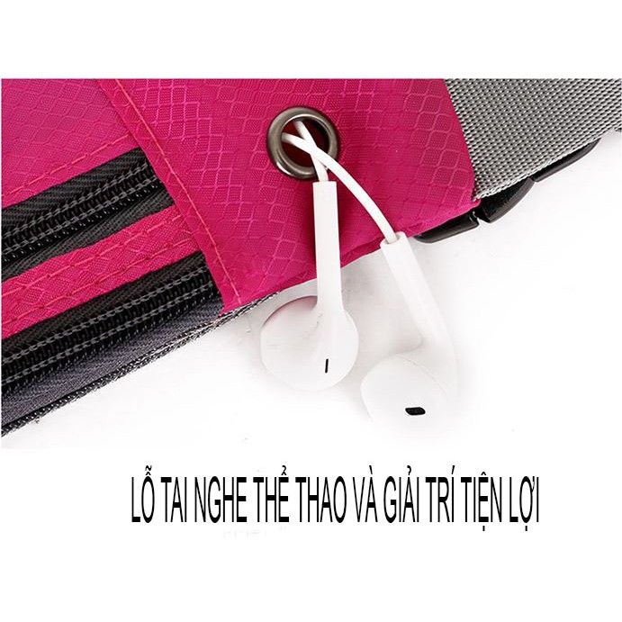 Túi đeo bụng vải oxford chống thấm nước thiết kế lỗ cắm tai nghe dùng đi chơi thể dục túi đeo chéo hông Tuxa store