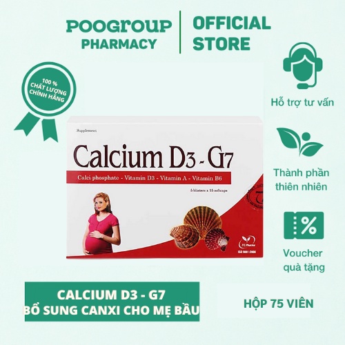 Viên uống Calcium D3 G7, giúp bổ sung canxi và các vitamin giúp xương chắc khỏe dành cho mẹ bầu
