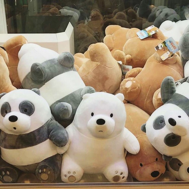 GẤU BÔNG ANH EM NHÀ GẤU WE BARE BEARS  VẢI MINISO SIÊU MỊN, HÀNG LOẠI 1