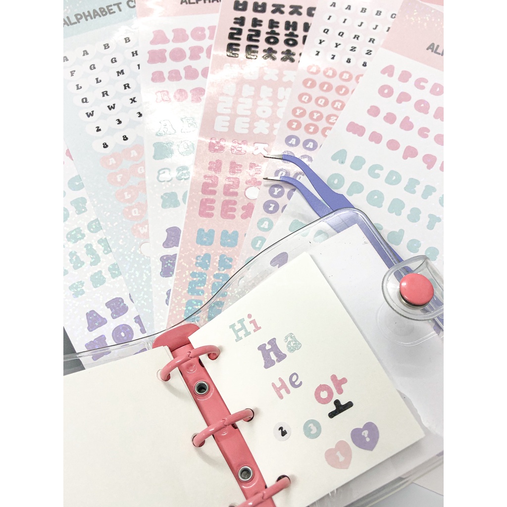 STICKER ALPHABET LẤP LÁNH VÀ CÁN MỜ✨ Sticker chữ phong cách Hàn Quốc nhiều loại