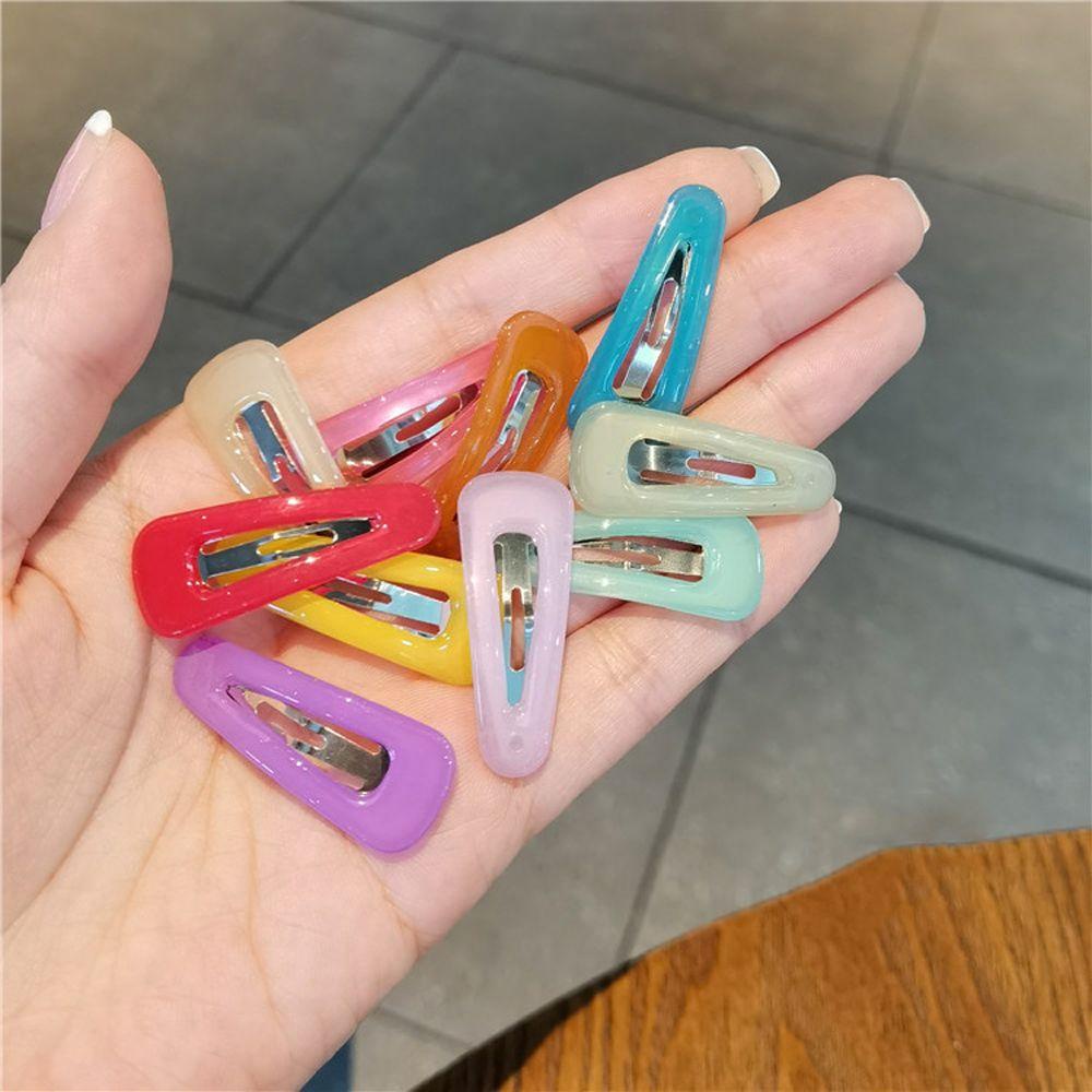 Kẹp Tóc Bằng Nhựa Acrylic Hình Vuông / Giọt Nước Dễ Thương