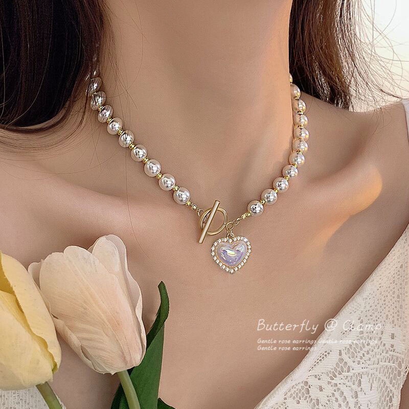 Vòng Cổ Choker Đính Ngọc Trai Sang Trọng Phong Cách Hàn Quốc Cho Nữ