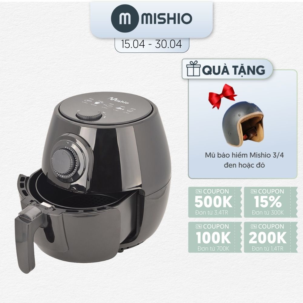 [Mã ELHADEV giảm 4% đơn 300K] Nồi Chiên Không Dầu Mishio MK01 New 3.8L