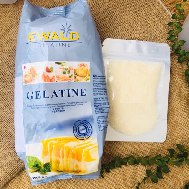 Gelatine Ewald Đức dạng bột/lá làm kẹo dẻo, làm thạch