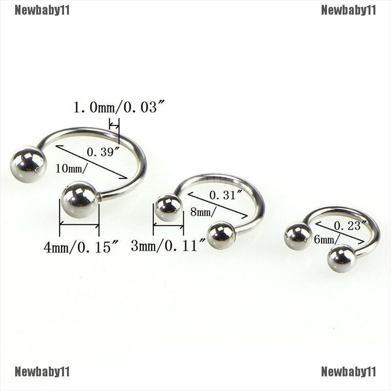 Set 10 Khuyên Mũi / Môi / Tai / Mũi Bằng Thép Không Gỉ