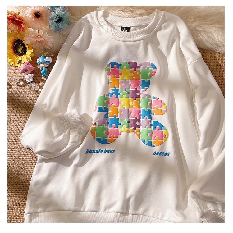 NRVP Áo Hoodie Tay Dài Dáng Rộng Phong Cách Hàn Quốc Mới Cho Nữ