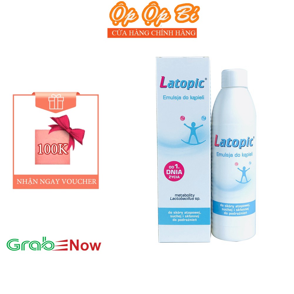 Nhũ Tương Tắm Latopic Bath Emulsion 200ml Chăm Sóc Toàn Diện, Bảo Vệ Và Nuôi Dưỡng Da Dị Ứng, Da Khô