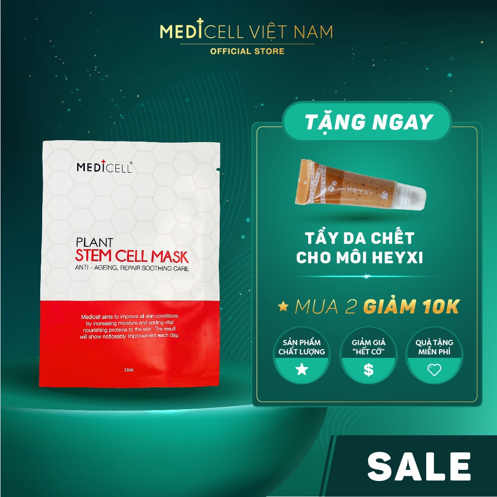 Mặt nạ Tế bào gốc Medicell, dưỡng ẩm, làm căng bóng, tái tạo và phục hồi da - lẻ 1 miếng 25ml