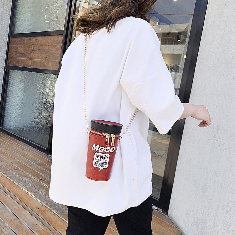 Túi đeo chéo IELGY hình ly trà sữa sáng tạo phong cách phương Tây mới cho nữ
