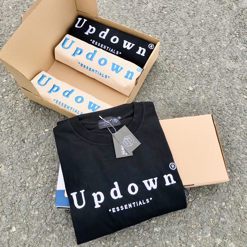 Áo thun UPDOWN Basic 2.0 - Unisex vải dày dặn thêu logo 2d sắc nét form oversize ( 2 màu )