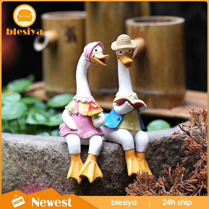 Set 2 Bức Tượng Vịt Handmade Để Bàn Trang Trí Văn Phòng