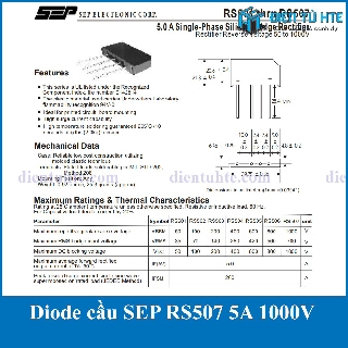 Diode cầu SEP RS507 5A 1000V