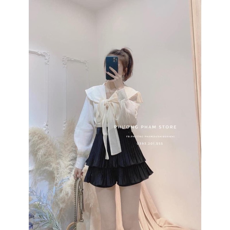 MÃ (963)  CHÂN VÁY XOÈ XẾP LY BÈO 2 TẦNG | BigBuy360 - bigbuy360.vn